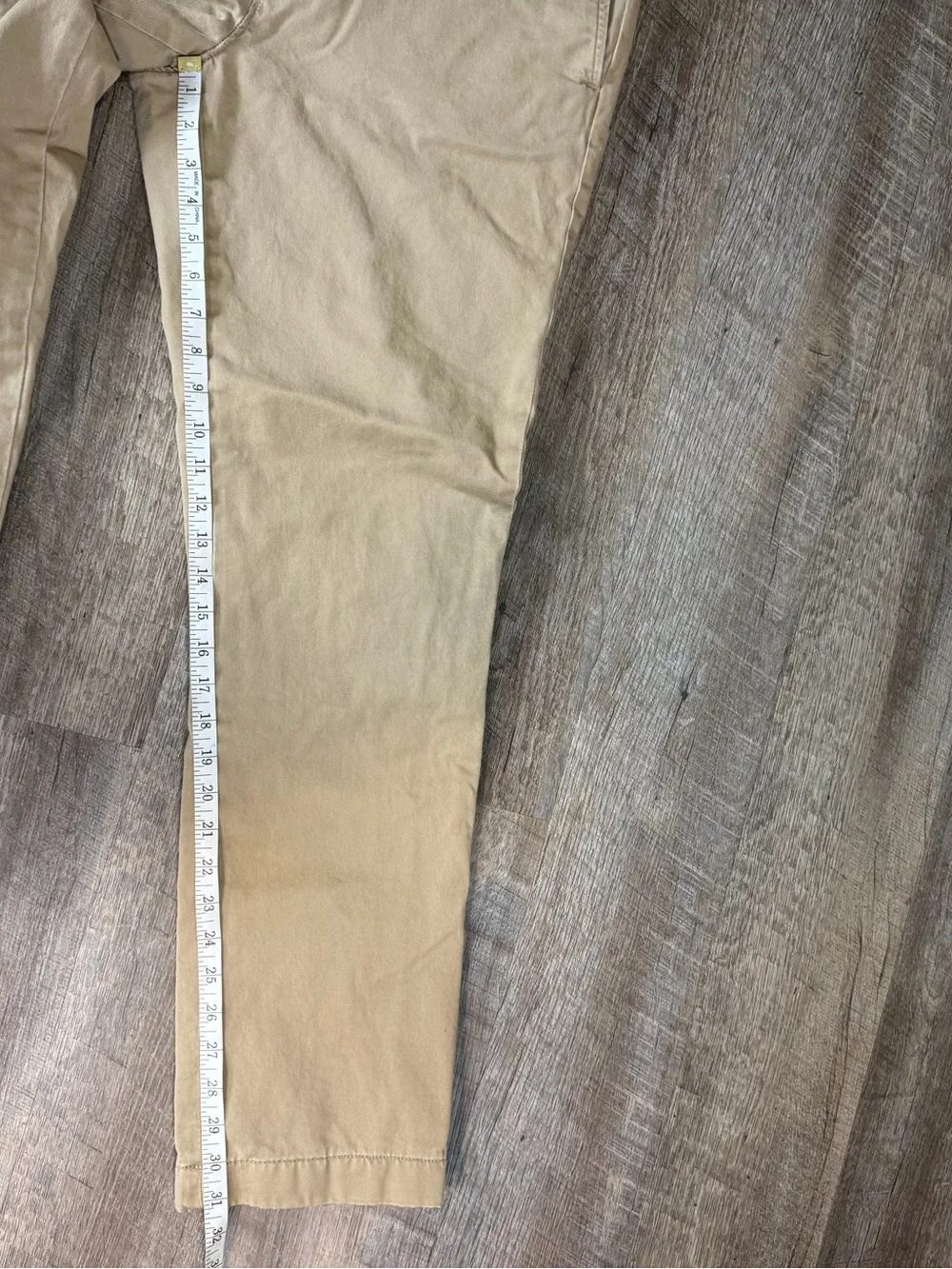 J Crew The Sutton Khaki Chino Pants Mens 34x32 With Fleece Gray Lining Warm